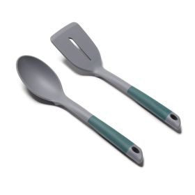 2pc Flex Touch Slotted Turner and Solid Spoon Set