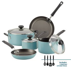 12 Pcs Nonstick Cookware Set with Cooking Tools, Dishwasher Safe, Aqua
