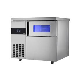 Commercial Ice Maker Machine, 220 lbs/24H Stainless Steel Ice Machine with Worktop, 66 lbs Storage & 108 Cubes/Cycle