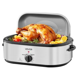 Roaster Oven, 20QT Electric Roasting Pan, 150-450 F Adjustable Temperature Fast-Cooking Turkey Roaster, Turkey Oven with Self-Basting Lid