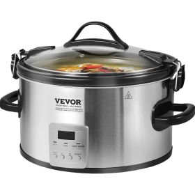 Slow Cooker, 8QT 320W Electric Slow Cooker Pot with 3-Level Heat Settings, Digital Slow Cookers with 20 Hours Max Timer, Locking Lid