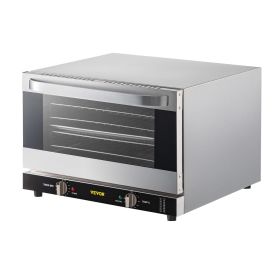 Commercial Convection Oven, 47L/43Qt, Half-Size Conventional Oven Countertop, 1600W 4-Tier Toaster with Front Glass Door