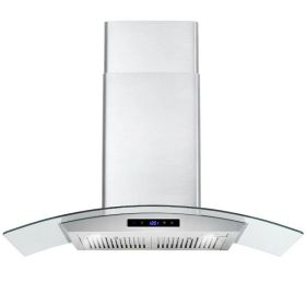30 Inch Wall Mounted Range Hood 700CFM Tempered Glass Touch Panel Control Vented LEDs (Option: TouchControl)