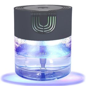 Air Purifier -Air Washer With LED Night ColorfulLight, For Home And Office., Small Essential Oil Aroma Diffuser For Smoke, Pets (Option: Black)