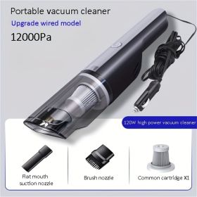 Wired Silver Red Car Vacuum Cleaner Car With Strong Suction Handheld Vacuum Cleaner Small Mini Rechargeable Home Vacuum Cleaner (Option: W13532895)