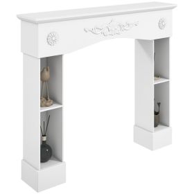 Baroque Fireplace Mantel, Freestanding Fireplace Surround with Leg for Electric Fireplaces, 45.3" W x 39.4" H, White (Option: White-1200x300x720 mm)