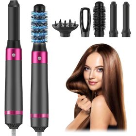 5 In 1 Hair Dryer Brush Kit, Blow Dryer Brush For Drying, Straightening, Volumizing, Curling And Styling Hair - 1000W - Gold (Option: W13535411)