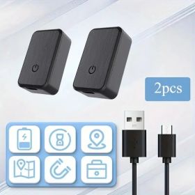 Portable Magnetic GPS Vehicle Locator - Instant Hidden Car Locator With Rechargeable Battery, Suitable For Seniors And Assets, Black (Option: Black2pcs)